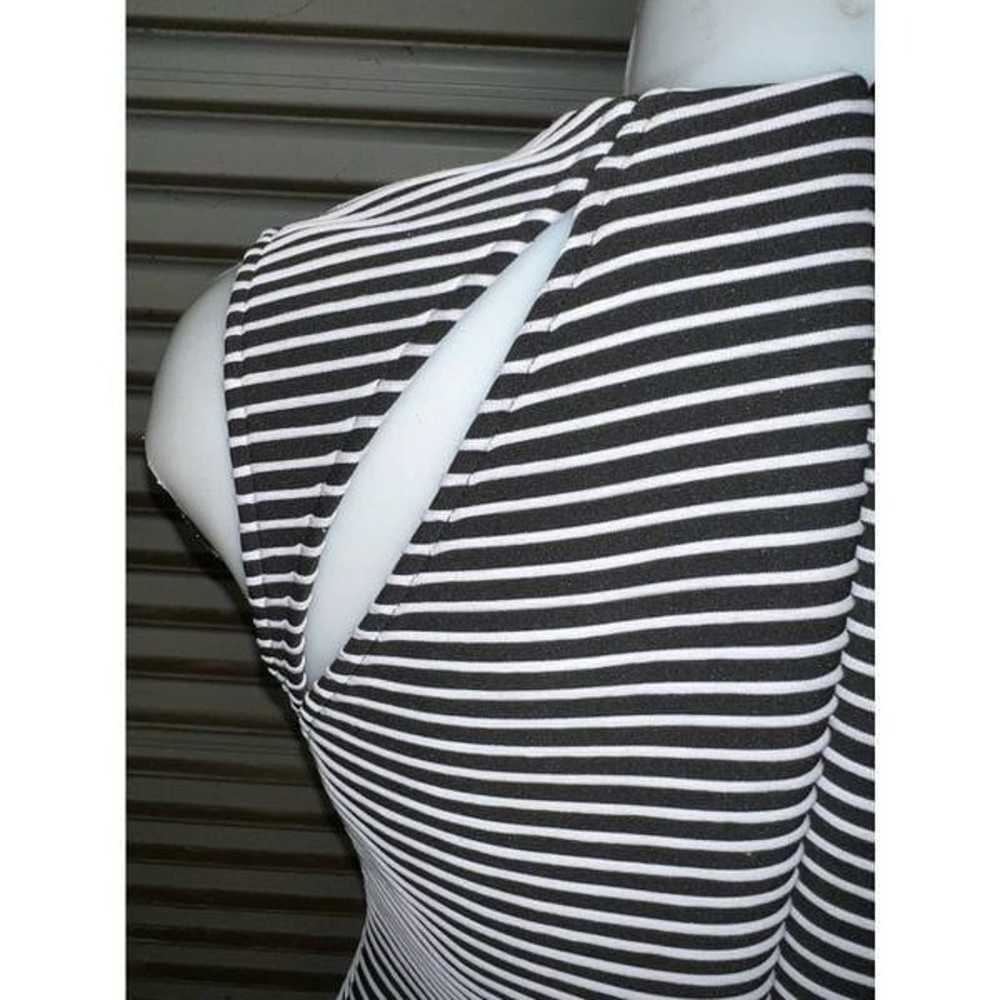 Topshop Black and white stripped dress career she… - image 7