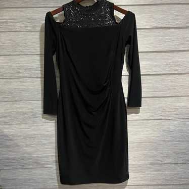 Lauren Ralph Lauren evening Black Midi Dress size 