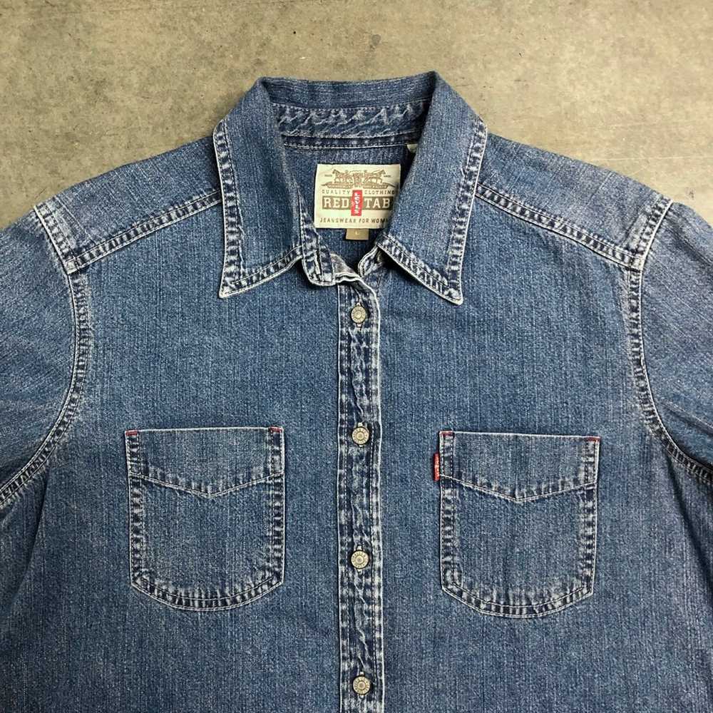 Vintage 90’s Levi’s Red Tab Long Sleeve Blue Deni… - image 4