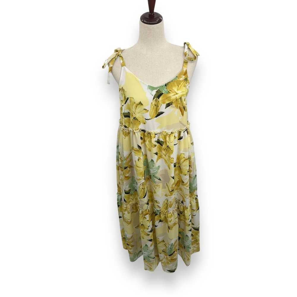 Hayden Los Angeles Yellow Floral Tiered Midi Dres… - image 10