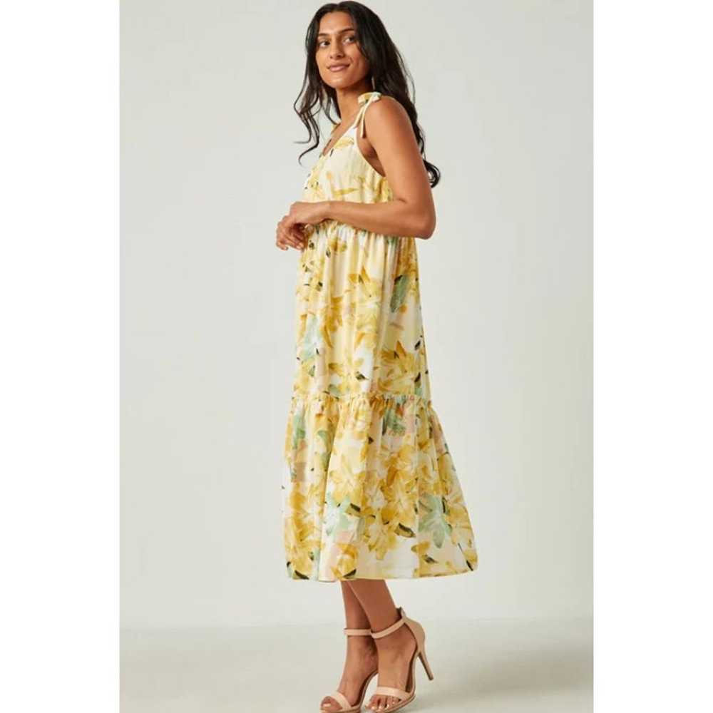 Hayden Los Angeles Yellow Floral Tiered Midi Dres… - image 2