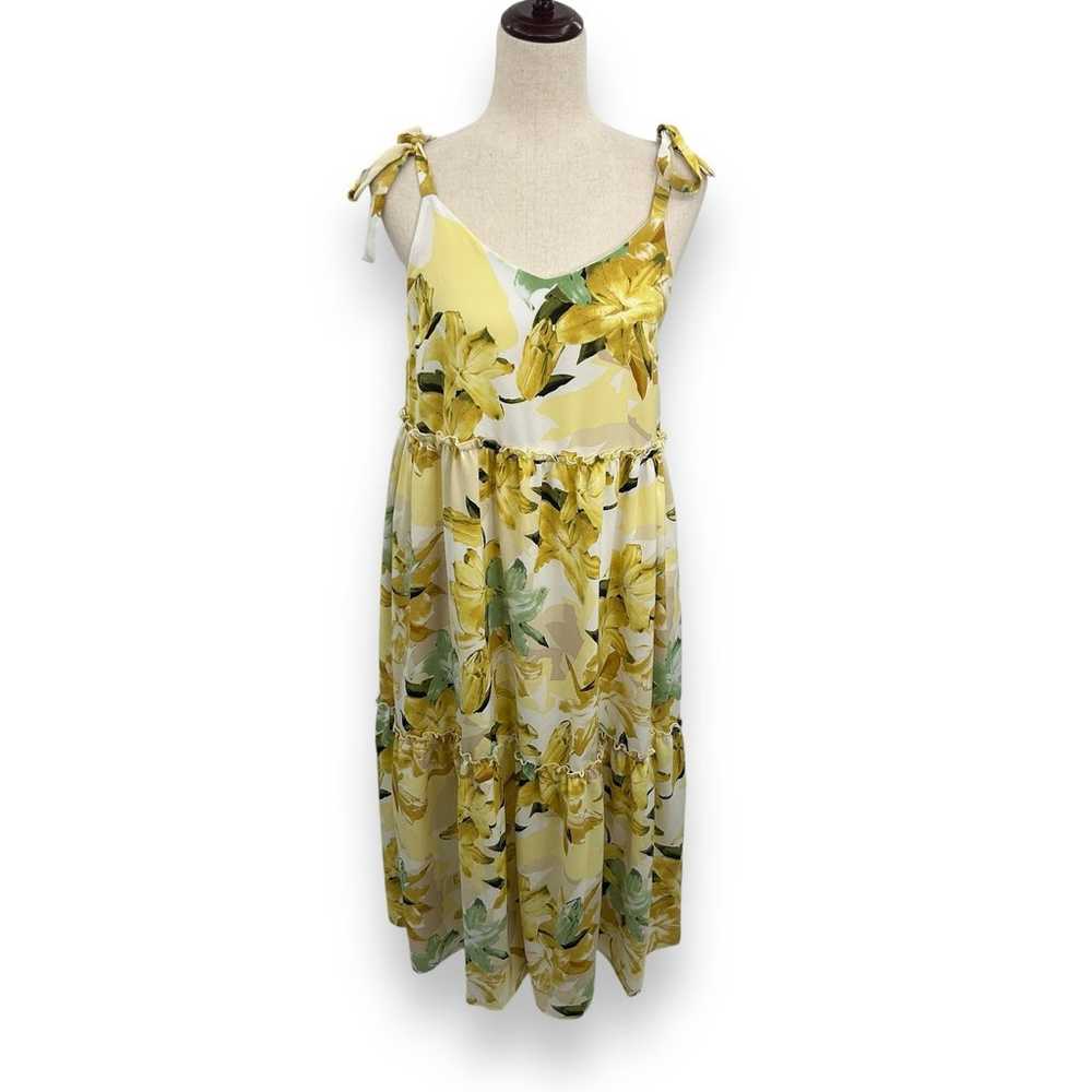 Hayden Los Angeles Yellow Floral Tiered Midi Dres… - image 4