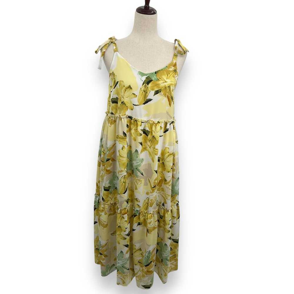 Hayden Los Angeles Yellow Floral Tiered Midi Dres… - image 5