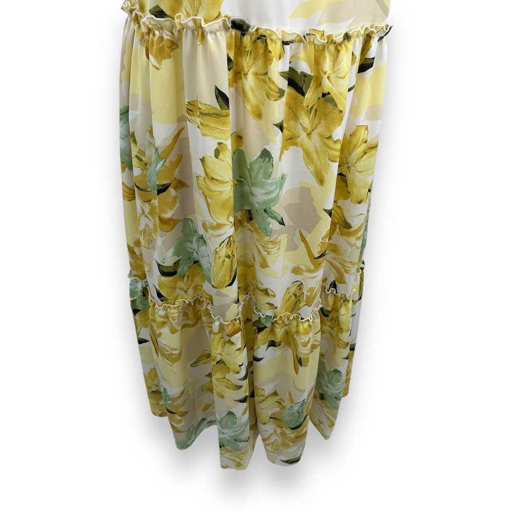 Hayden Los Angeles Yellow Floral Tiered Midi Dres… - image 7