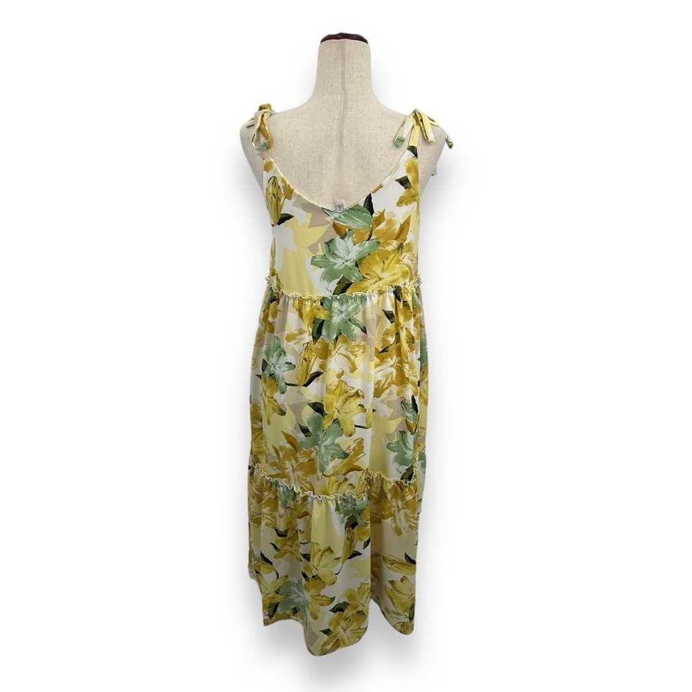 Hayden Los Angeles Yellow Floral Tiered Midi Dres… - image 9