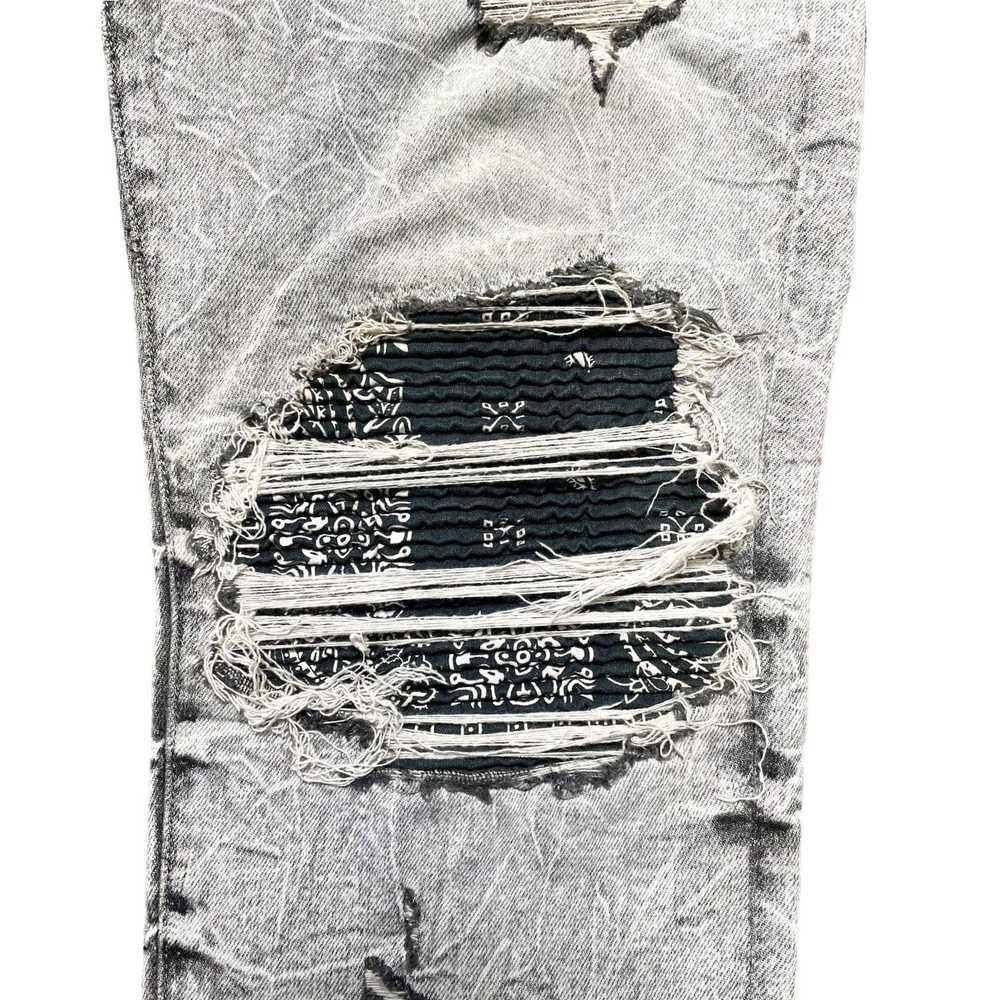 Amiri Amiri MX1 Charcoal Bandana Patch Jeans Dirt… - image 3