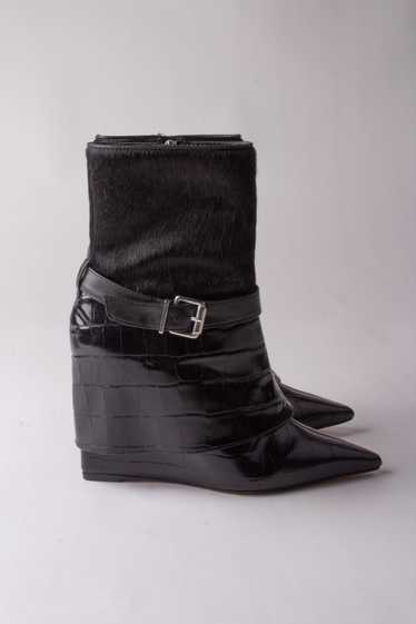 Schutz Black Ponyhair Shortie Boot