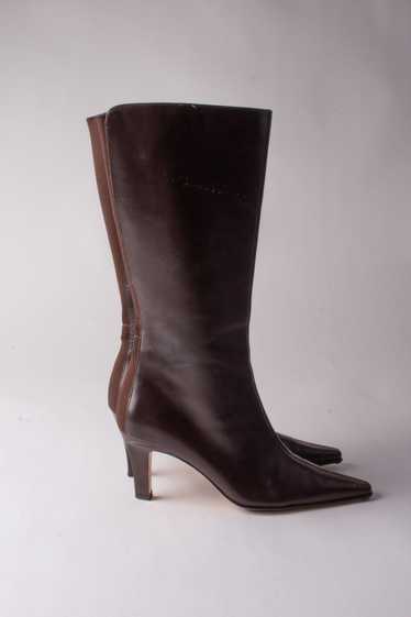 Anne Klein Brown Leather Knee High Boot