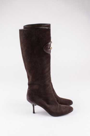 Gucci Brown Suede Knee High Boot