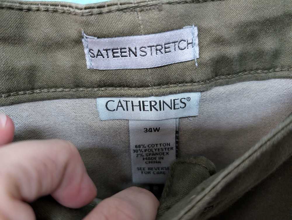 34W Catherine's Olive Green Khaki Crop Capri - image 4