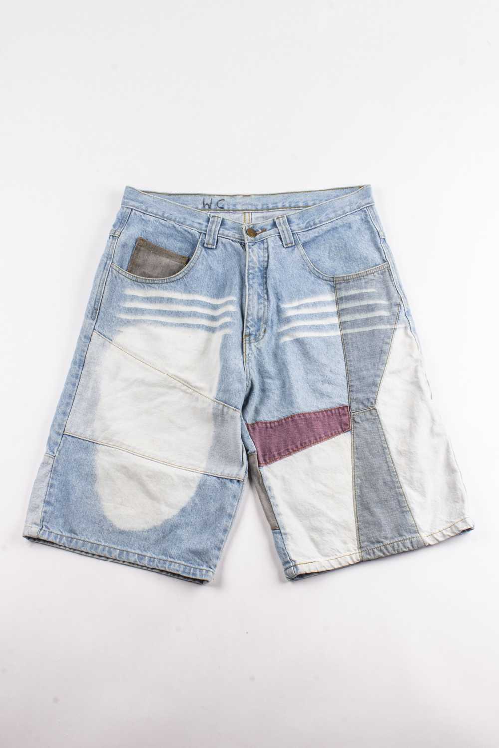 Phat Farm Blue Patchwork Jorts - image 1