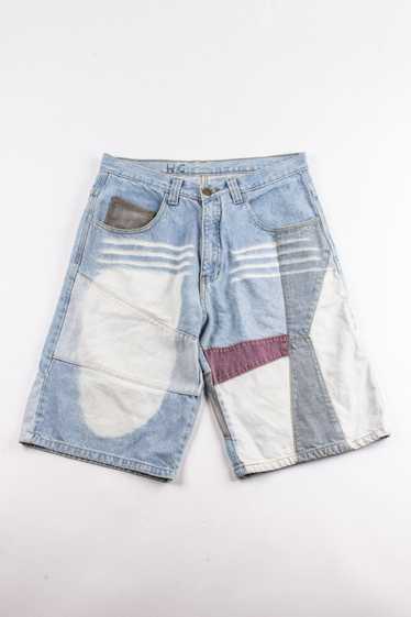 Phat Farm Blue Patchwork Jorts - image 1