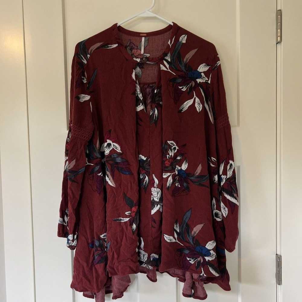 Free People Button Neck Electric Orchid Tree Swin… - image 3