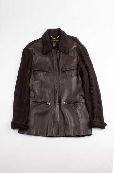 Classiques Entier Brown Wool + Leather Jacket