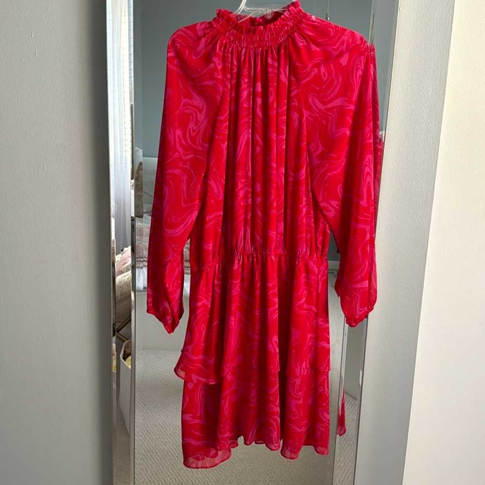 Scoop Red long sleeve dress.L. Like new - image 1