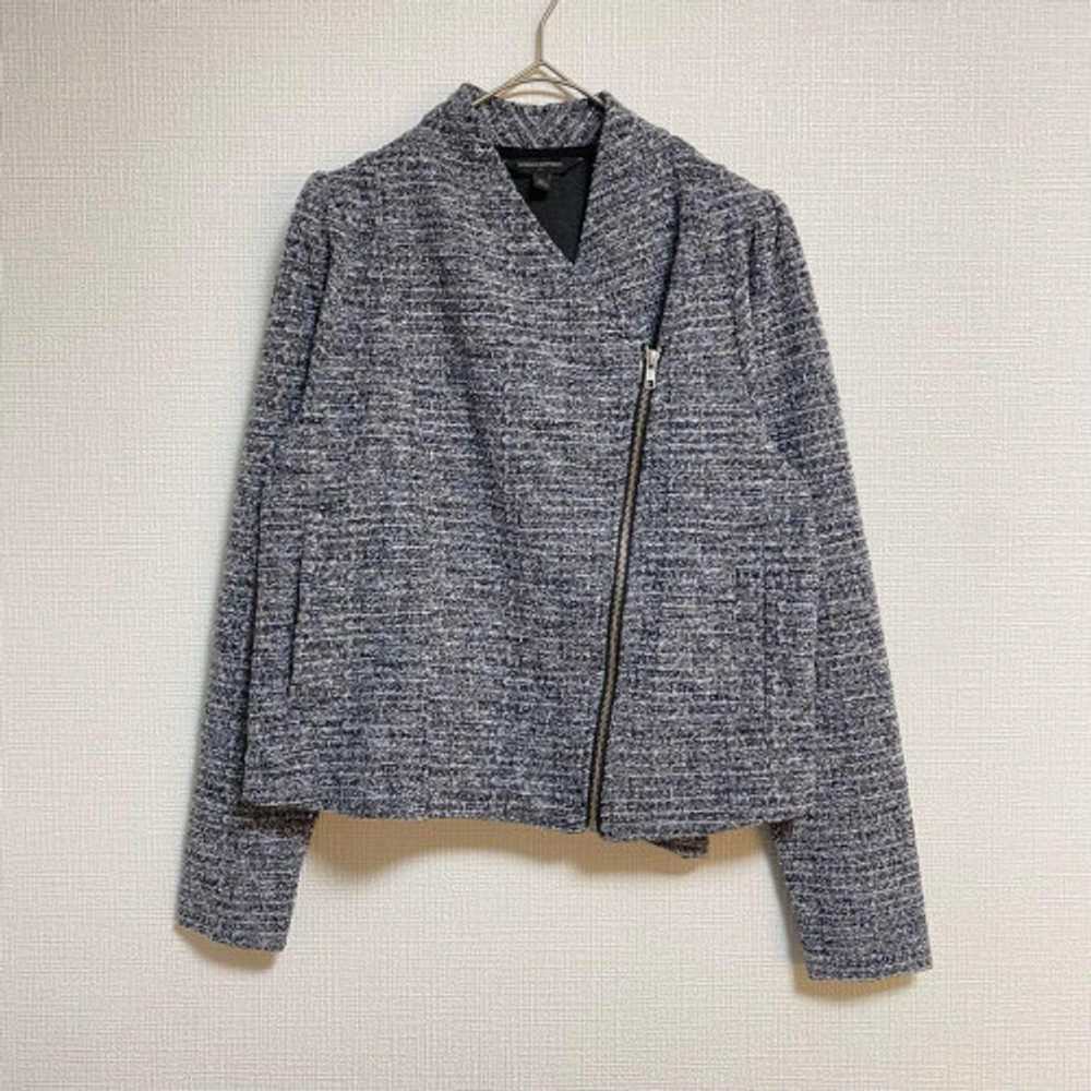 [Banana Republic] Tweed collarless jacket L Gray … - image 2