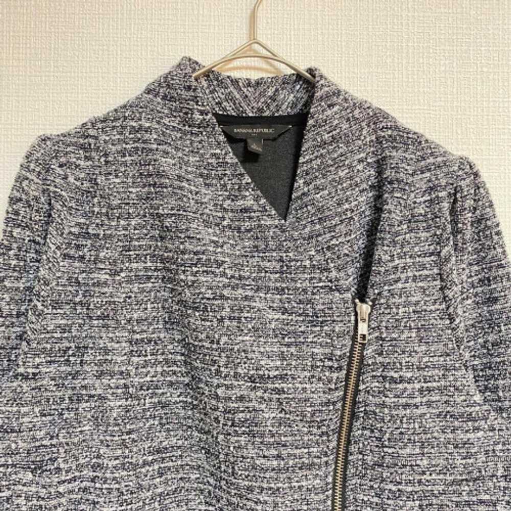 [Banana Republic] Tweed collarless jacket L Gray … - image 7