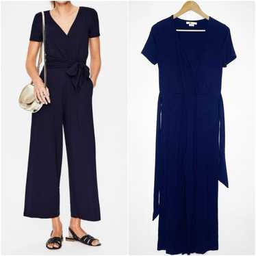 Boden Navy Ellen Jersey Knit Wide Leg Jumpsuit Si… - image 1