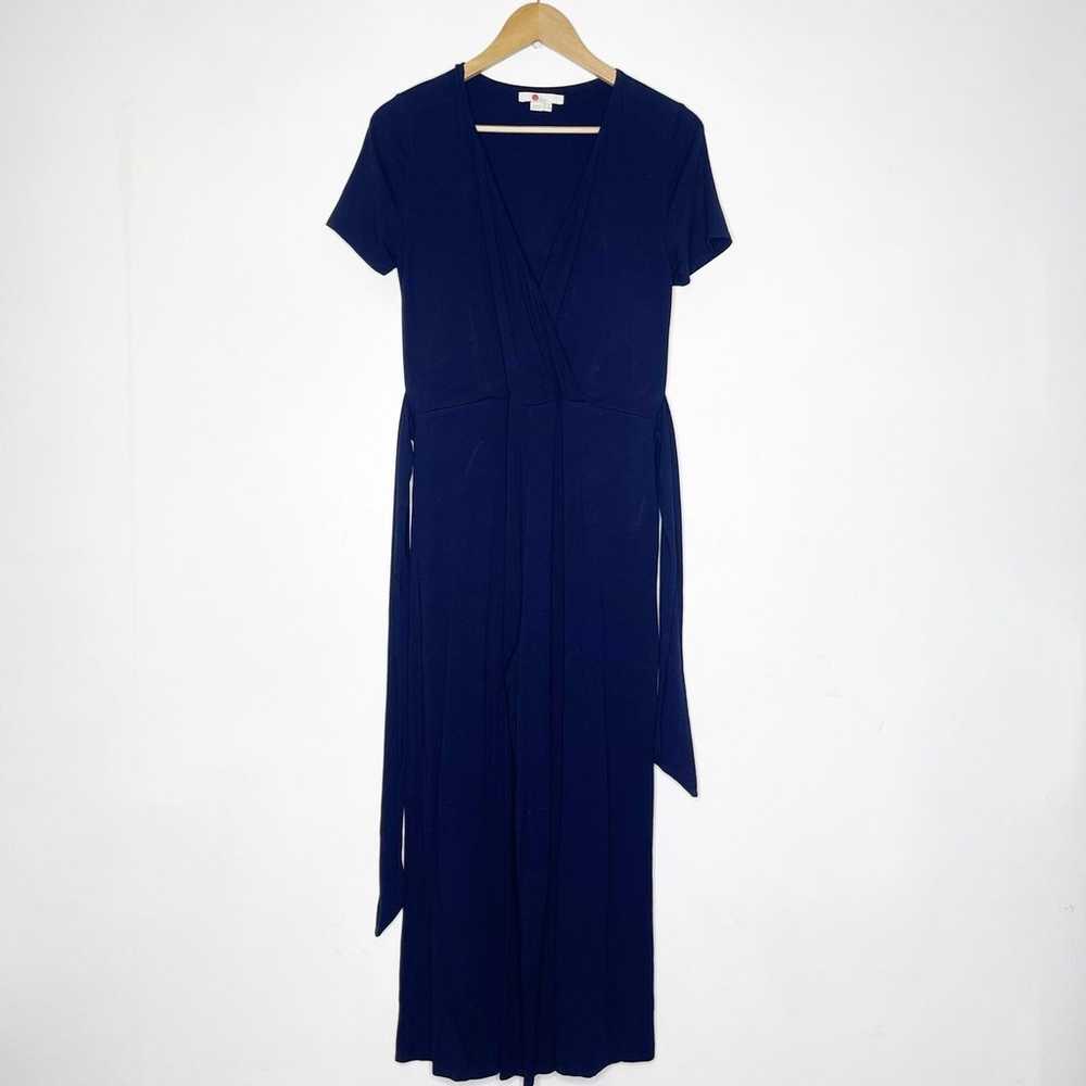 Boden Navy Ellen Jersey Knit Wide Leg Jumpsuit Si… - image 2