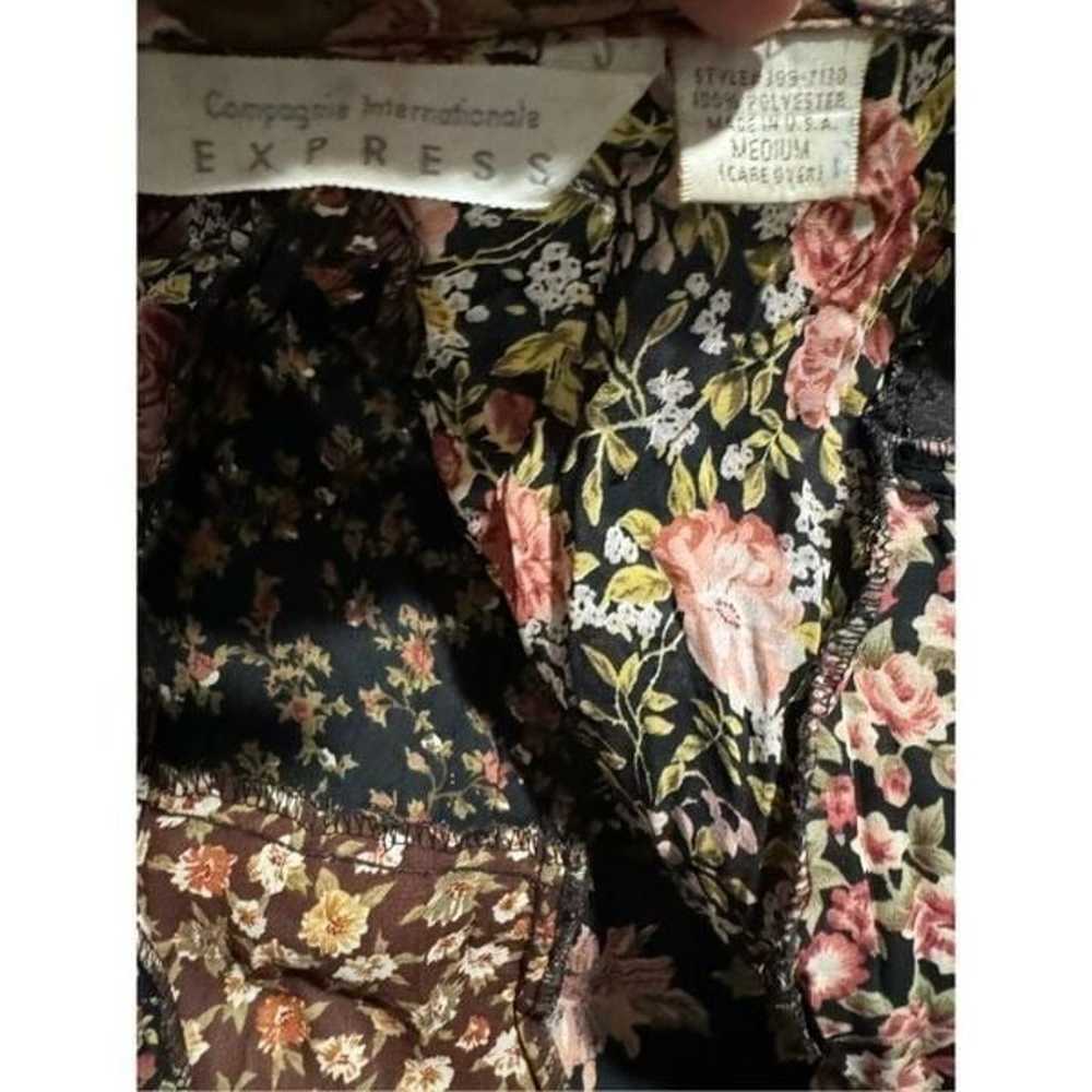 Express floral patch work dress M - image 4