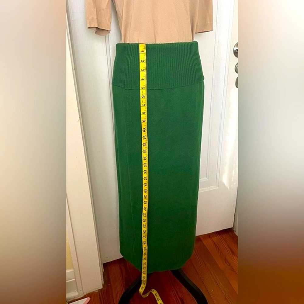 Mango Emerald Green knit Long Midi Skirt Size Lar… - image 4