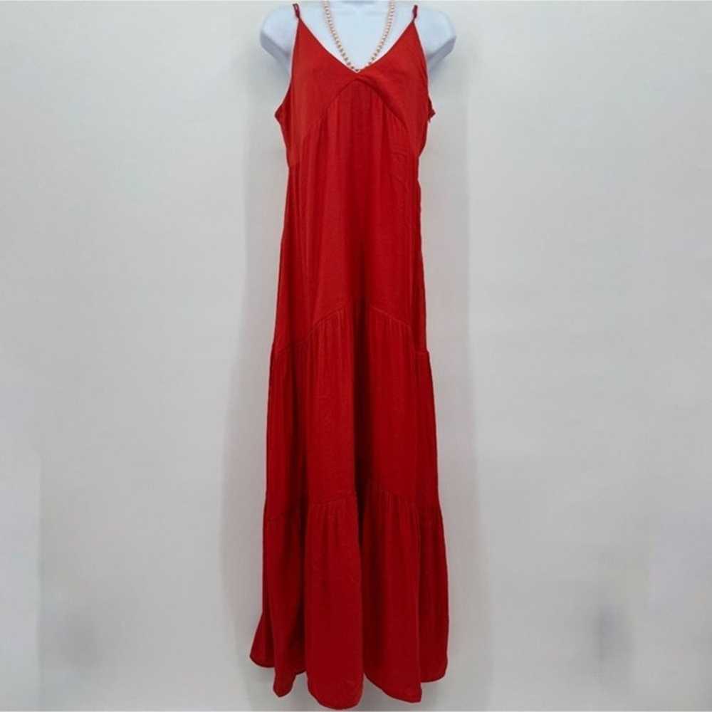 banana republic tiered-hem maxi spaghetti strap d… - image 1