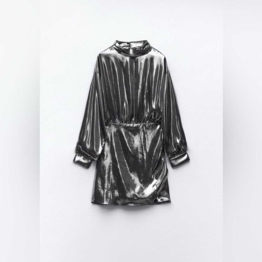 Zara Foil Metallic Mini Dress - image 1