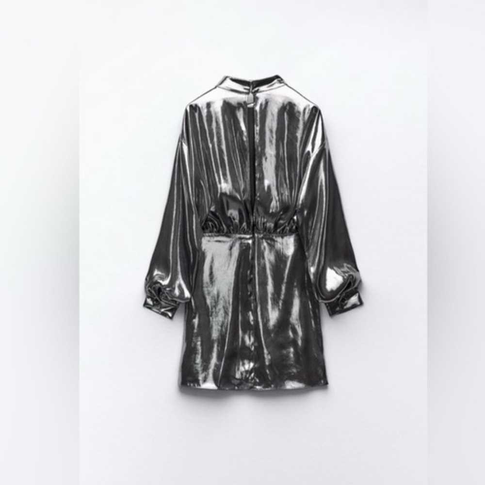 Zara Foil Metallic Mini Dress - image 2