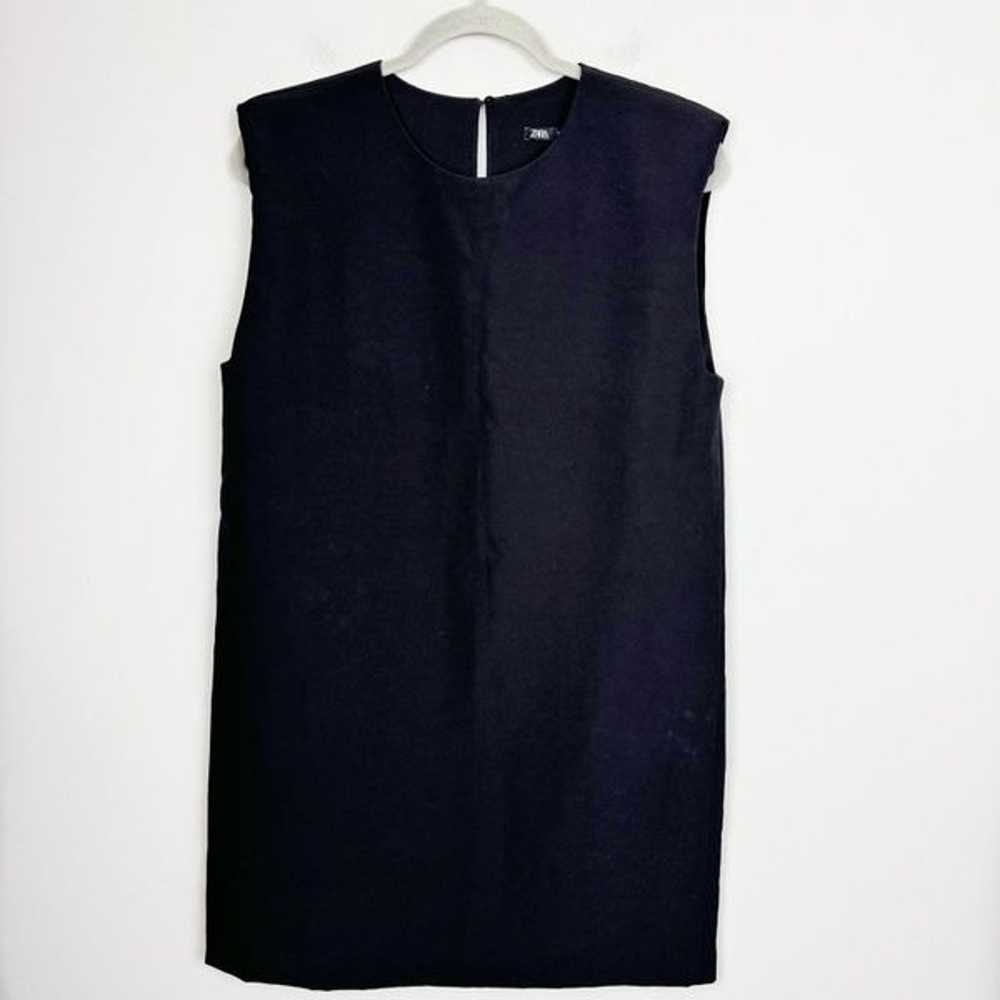 ZARA | Black Pullover Mini Dress Structured Shoul… - image 3