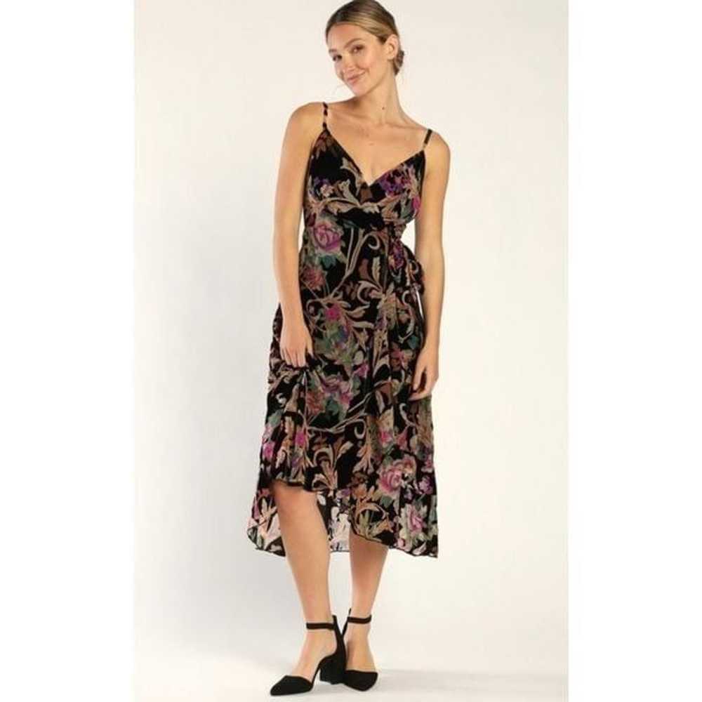 Lulu’s Magnificent Mood Black Floral Burnout Velv… - image 1