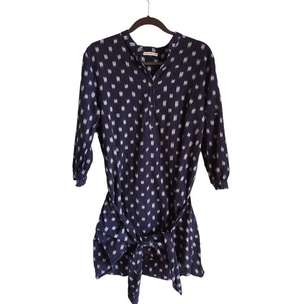 Ulla Johnson Dress 6 Blue Navy Women's Tie Front … - image 1