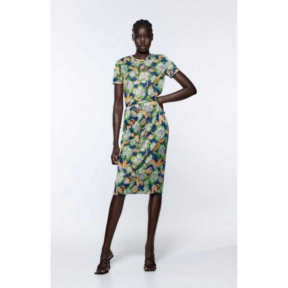 ZARA Printed Jacquard Belted Dress - image 3