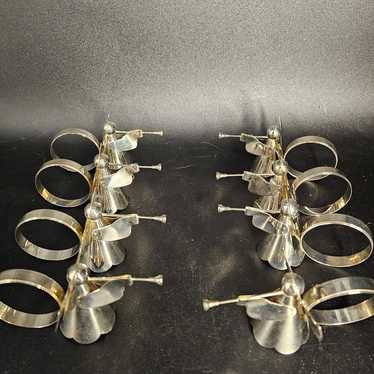 Vintage silver Angel napkin rings, lot of eight