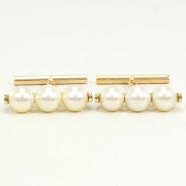 Other LuxUness K18 Yellow Gold Pearl Cufflinks Met