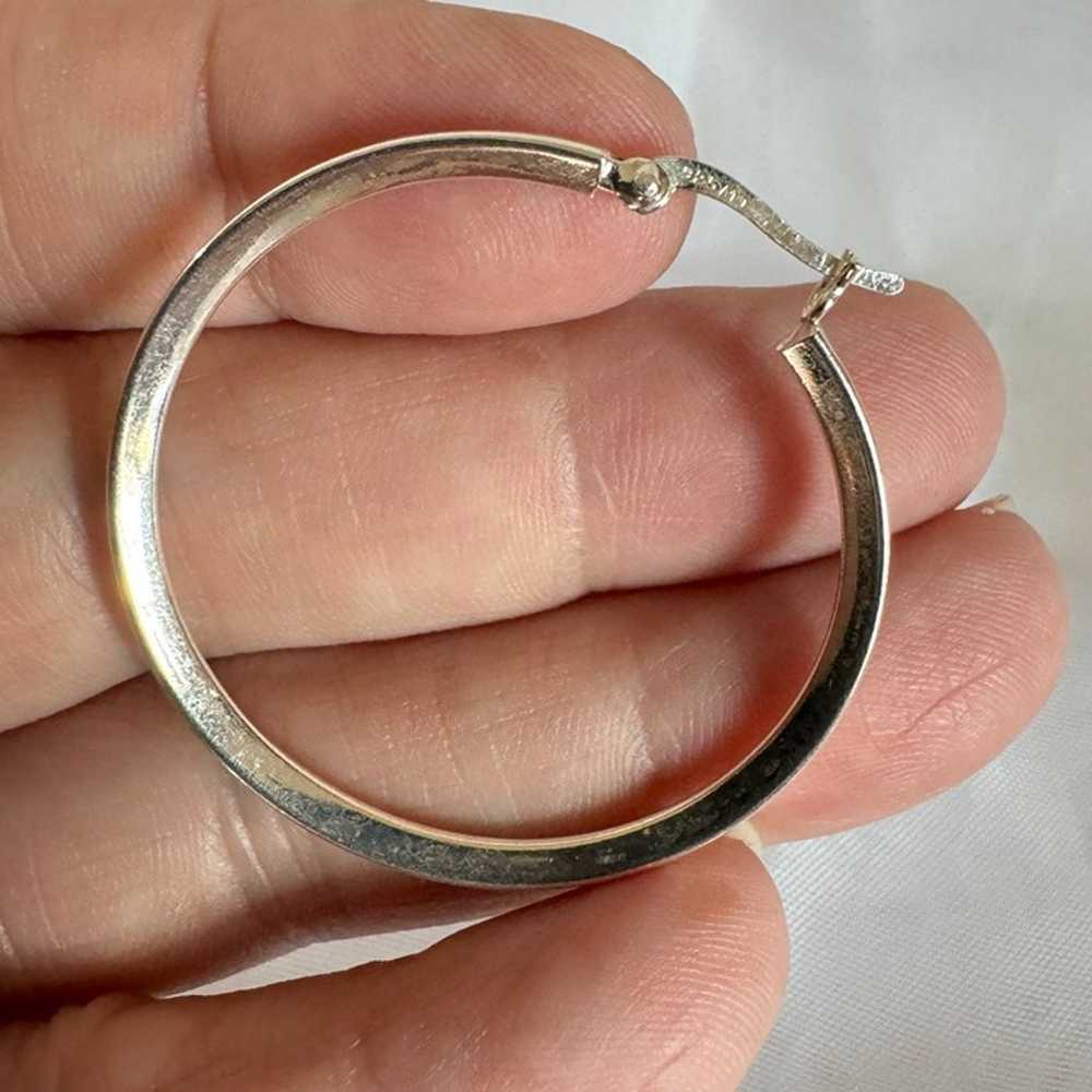 VTG Solid Sterling Silver 925 Minimalist Hoop Ear… - image 5