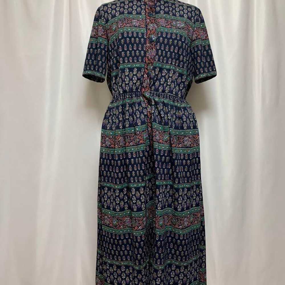 ◎ Showa retro one-piece dress in Indian block pri… - image 3