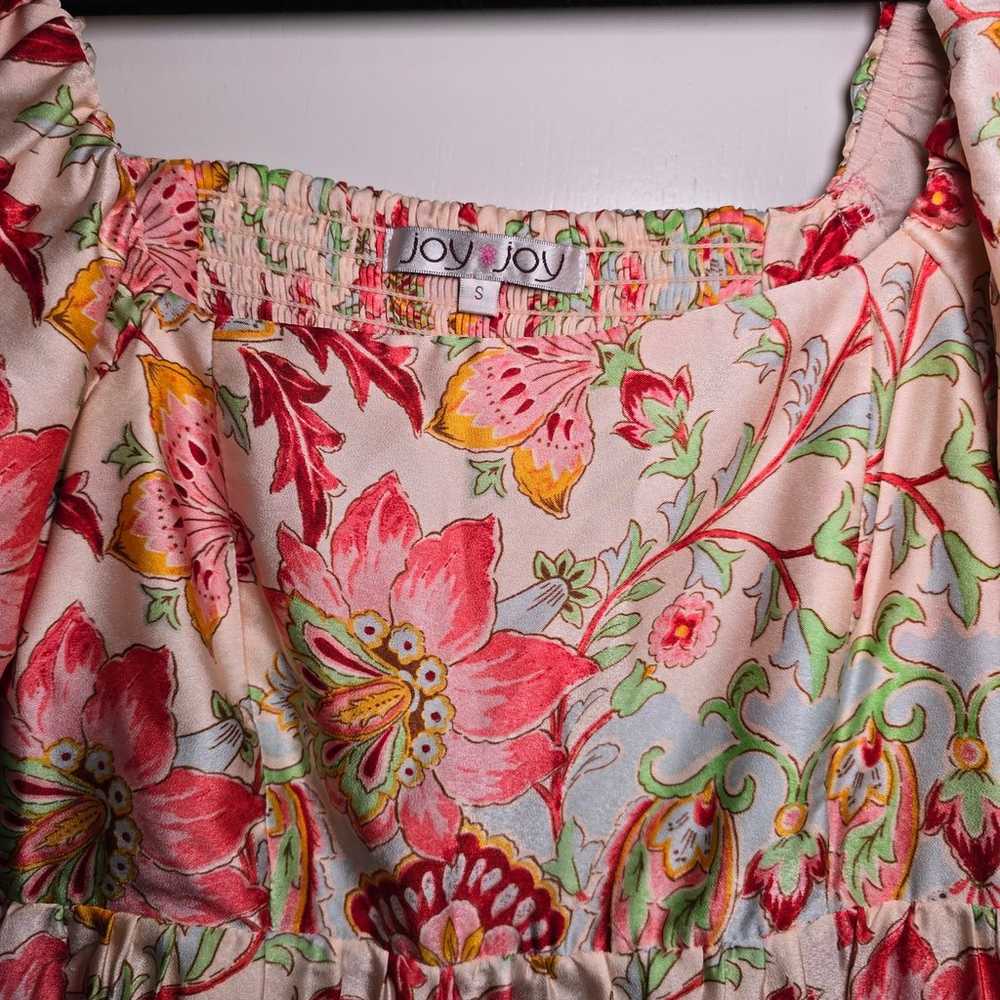 Joy Joy Farm Rio Style Mini Dress Floral Pockets … - image 3