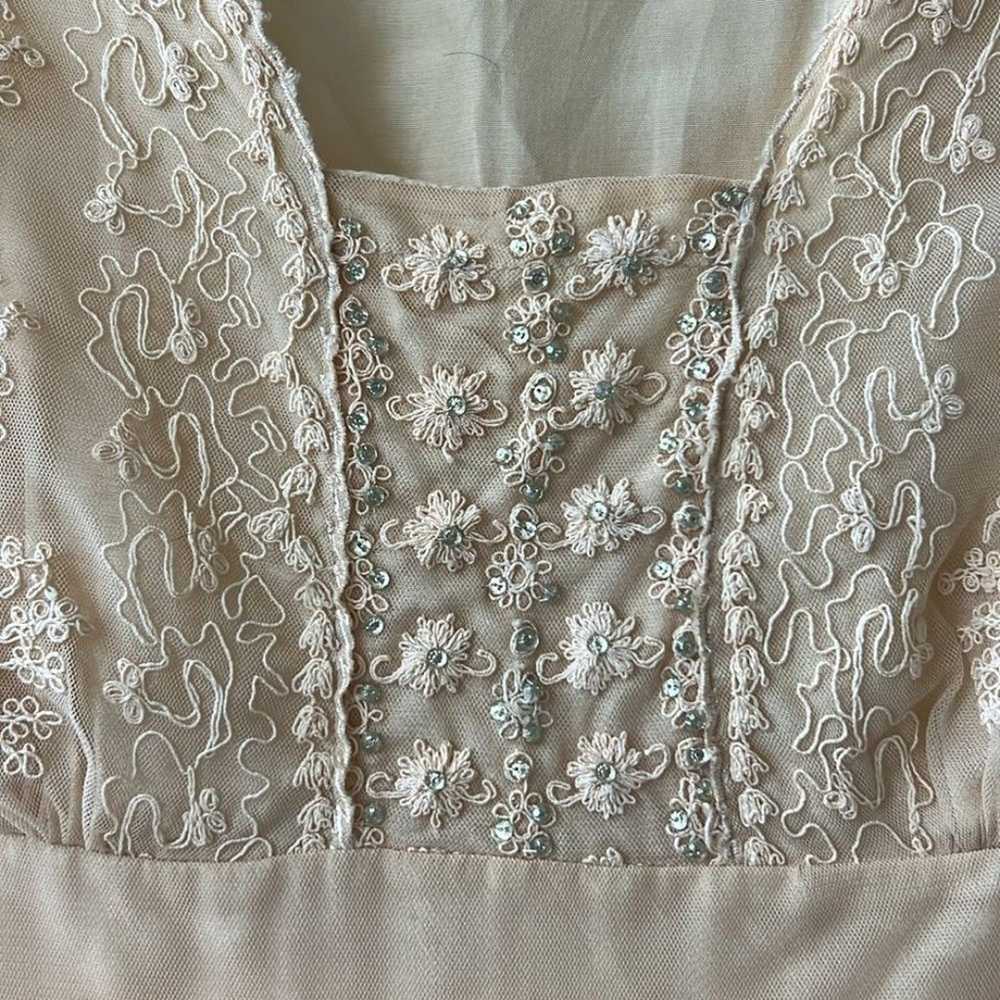 Anthropologie Odille lace with rhinestones, peach… - image 4