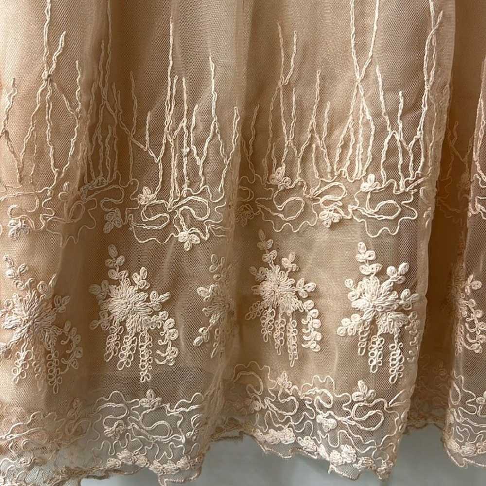 Anthropologie Odille lace with rhinestones, peach… - image 5