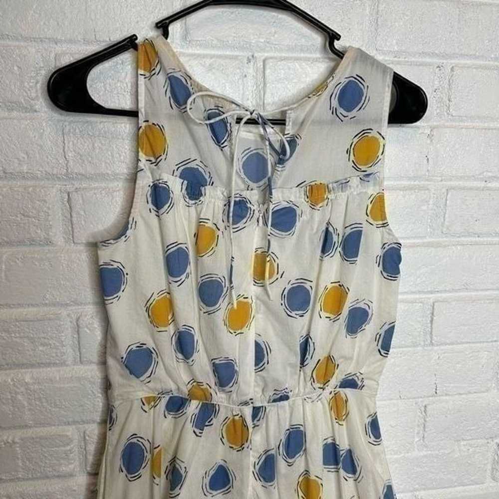 Boden Molly Dress WW031 Blue Yellow Polka Dots si… - image 5