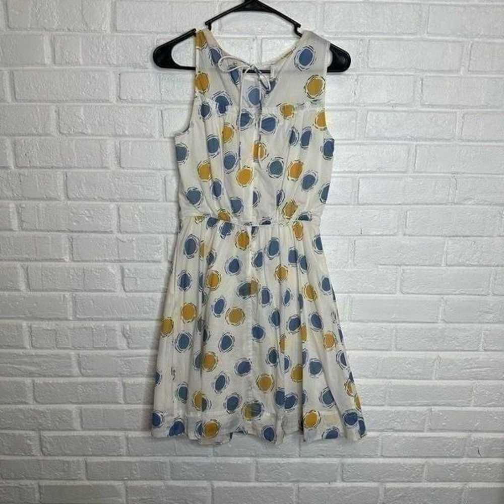 Boden Molly Dress WW031 Blue Yellow Polka Dots si… - image 6