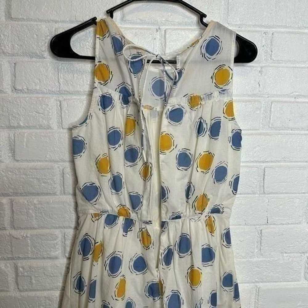 Boden Molly Dress WW031 Blue Yellow Polka Dots si… - image 8