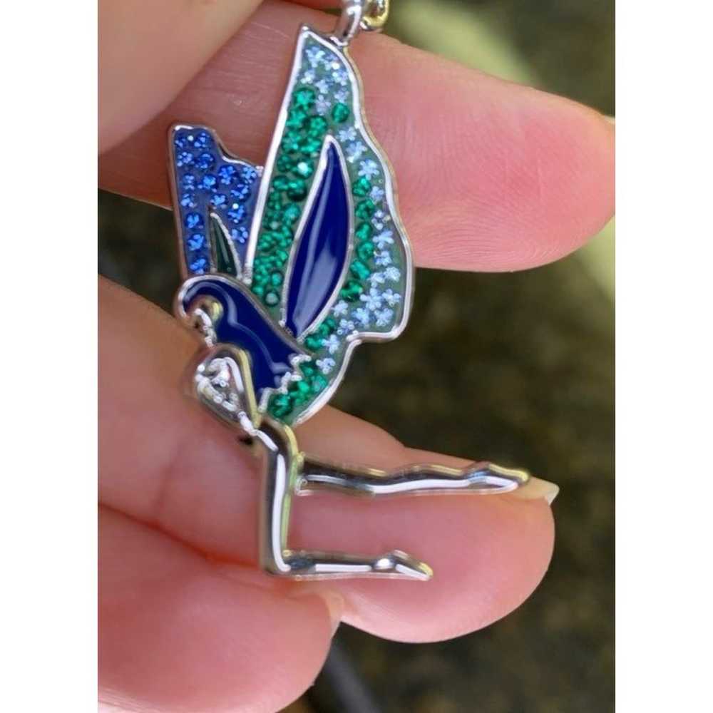 Vintage Swarovski Crystal Fairy Charm Pendant - E… - image 5