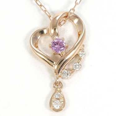 Other Other 4℃ K10PG Pink Tourmaline Diamond Neckl