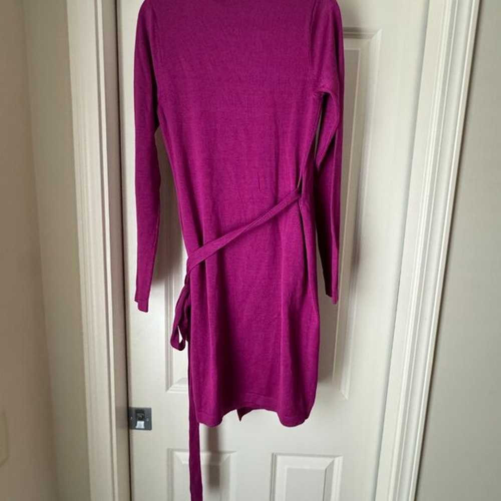 Lulus Literary Lover Magenta Wrap Sweater Dress - image 5