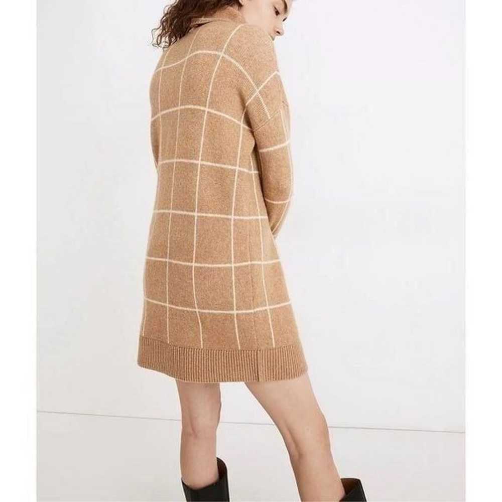 Madewell Windowpane Turtleneck Sweater Dress size… - image 2