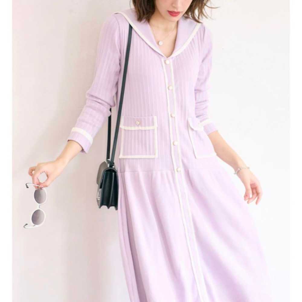 Chesty sailor knit one-piece dress. - image 3