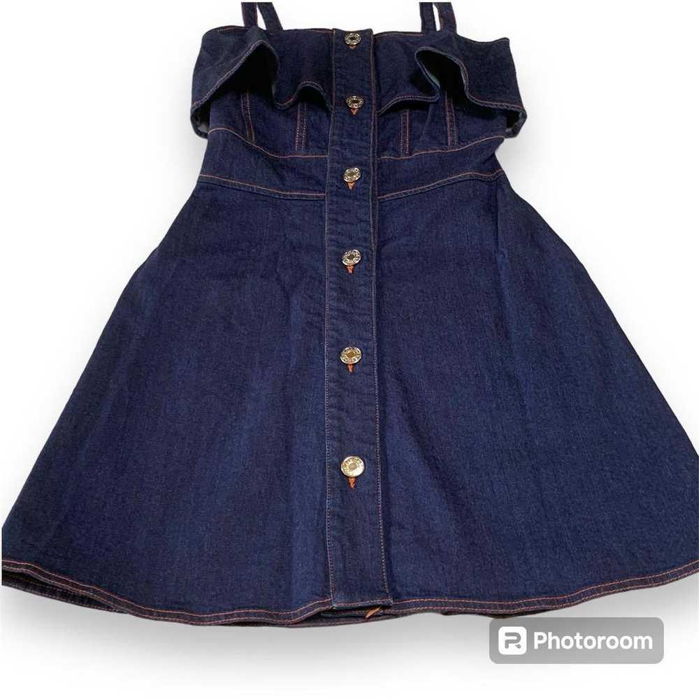 See By Chloe Denim Frill Dress Size S - image 3