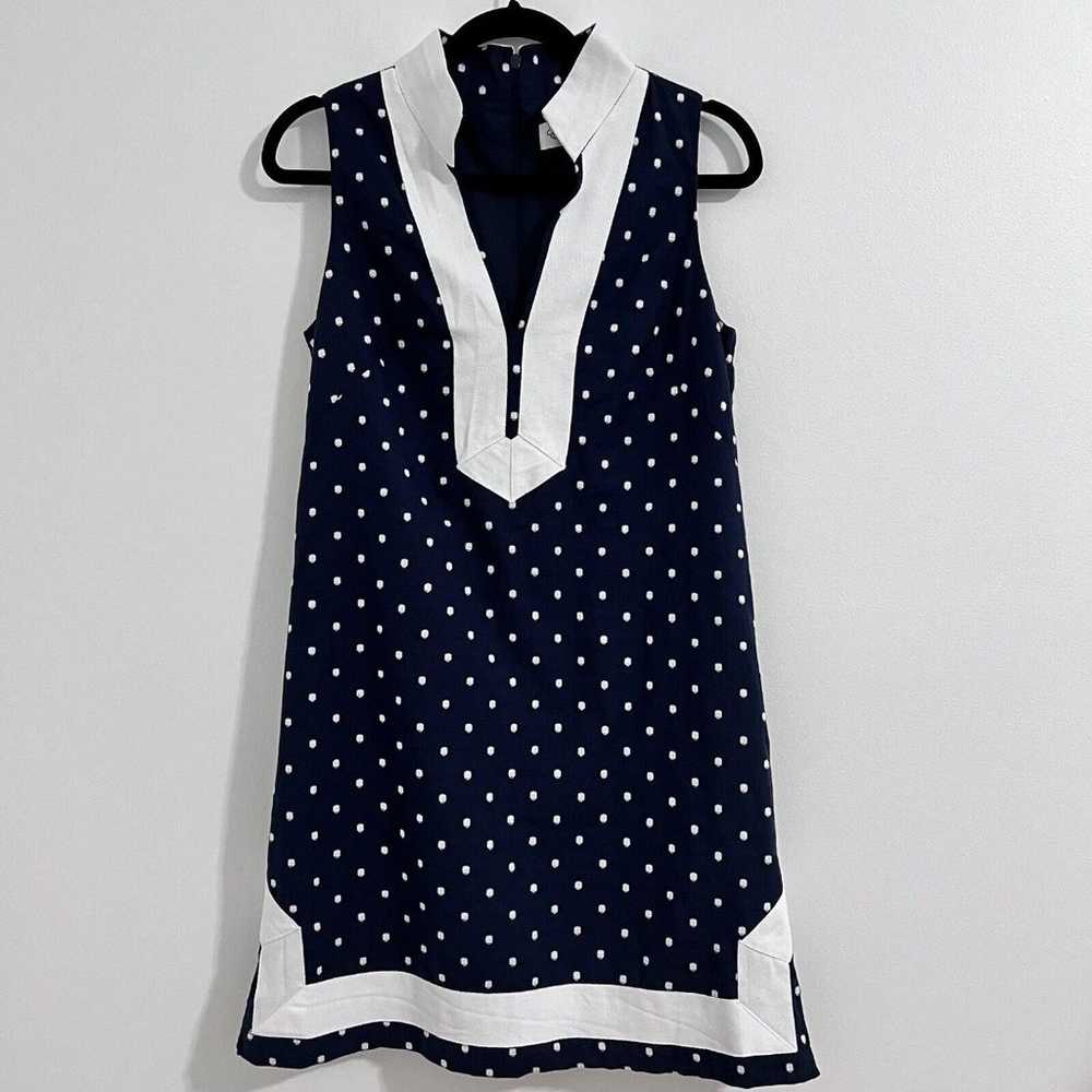 Eliza J Navy Blue Polka Dot Sheath Dress Size 6 N… - image 2