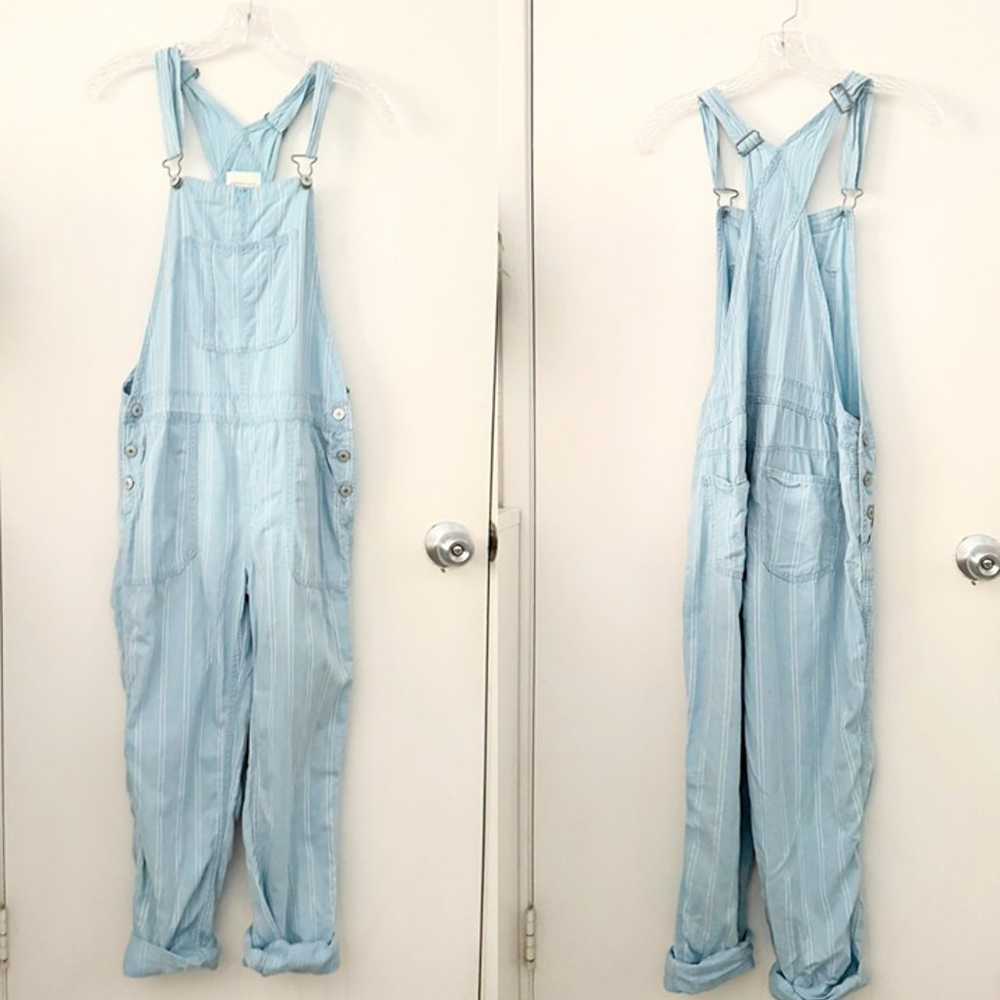 AMERICAN EAGLE AE Denim Tomgirl Overall Stripe Li… - image 1